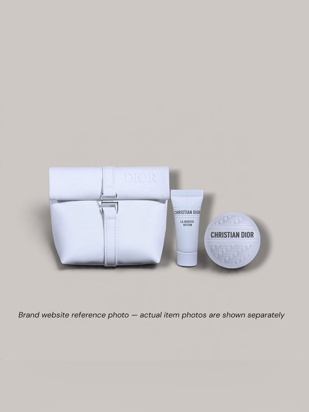 Dior Le Baume 50ml, La Mousse Off/On 30ml & White Buckle Pouch Gift Set GWP